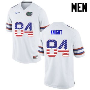 Men's Florida Gators #84 Camrin Knight NCAA Nike White USA Flag Fashion Authentic Stitched College Football Jersey MAC6262MG